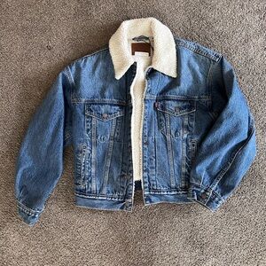 Levi's Blue Denim Jacket with Cream Collar